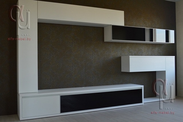 Мебельная стенка модульная для гостиной на заказ в Минске